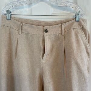 A New Day Pleat Front Linen Trousers